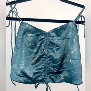 Light blue floral crop top